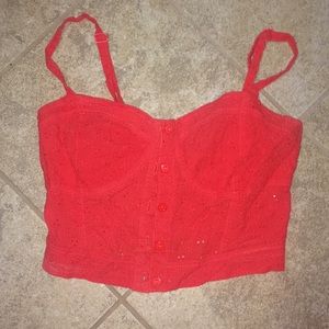 Red crop top
